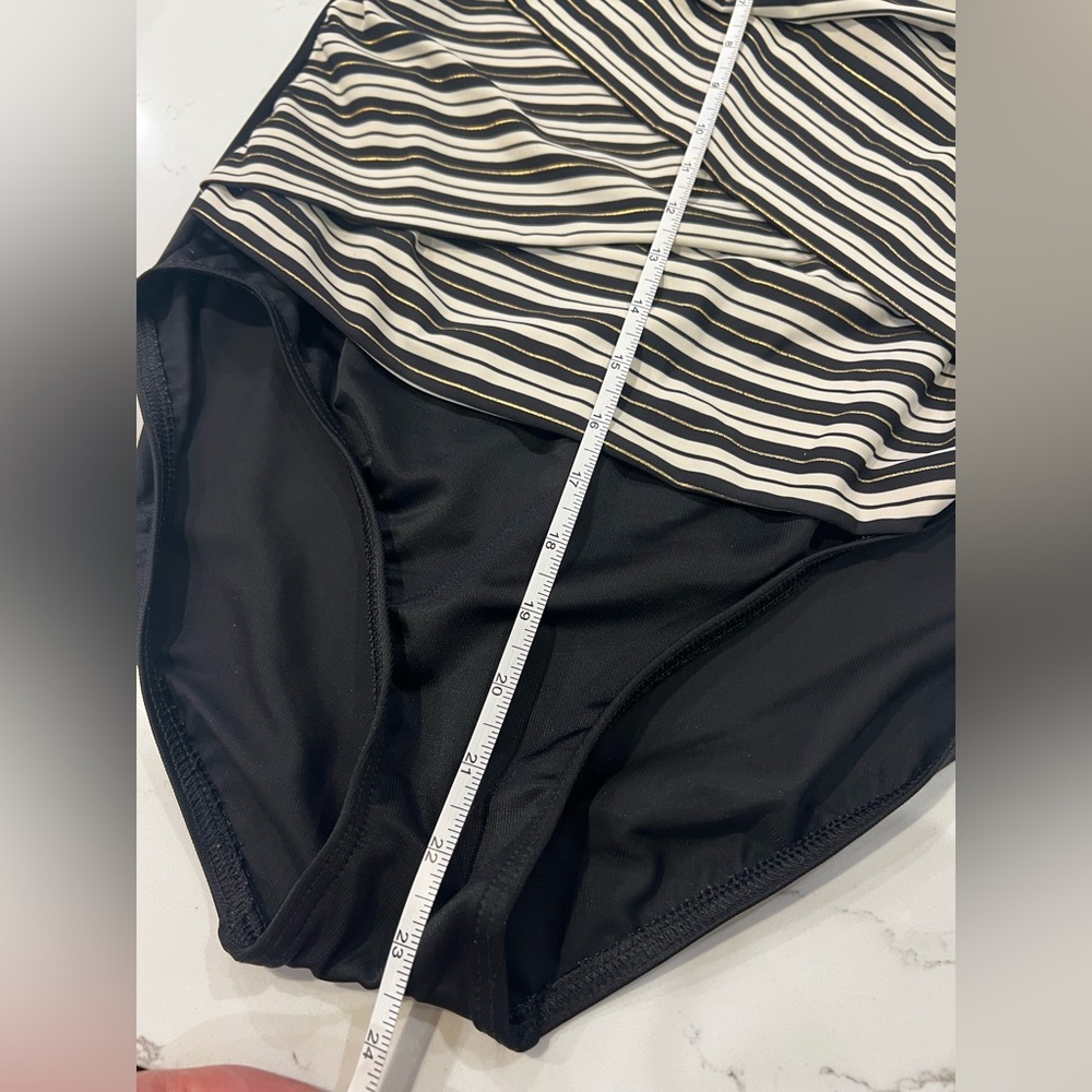 Miraclesuit Black and White Strapless One-Piece Swimsuit - Picture 10 of 14
